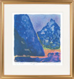 Langaas kunst: Blå fjell